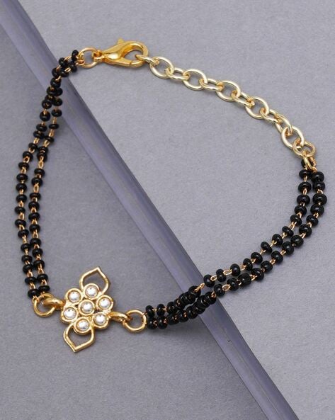Mangalsutra Bracelet Designs | Bridal Accessories | Mangalsutra Designs | Gold  bangles design, Mangalsutra bracelet, Black beaded jewelry