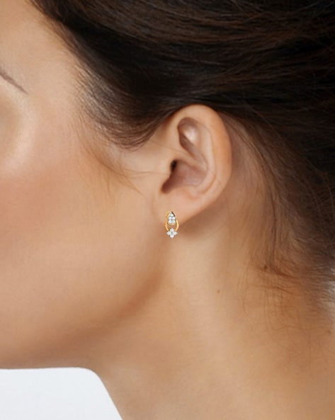 Marquise Floating Diamond Stud Earrings in 14ct Solid Gold and Diamond |  Jewellery by Monica Vinader