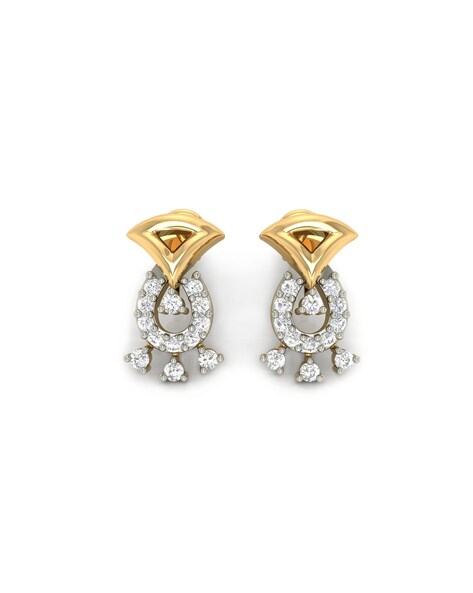 Buy quality Dainty diamond stud earrings in 14k rose gold in Pune