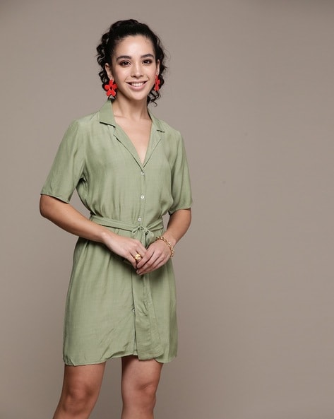 Half collar neck outlet dress