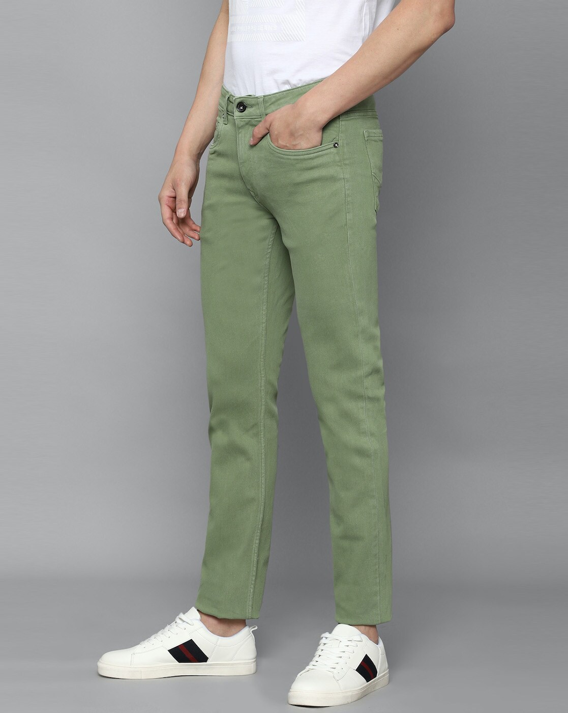 Buy Louis Philippe Jeans Men Green Smart Skinny Fit Stretchable