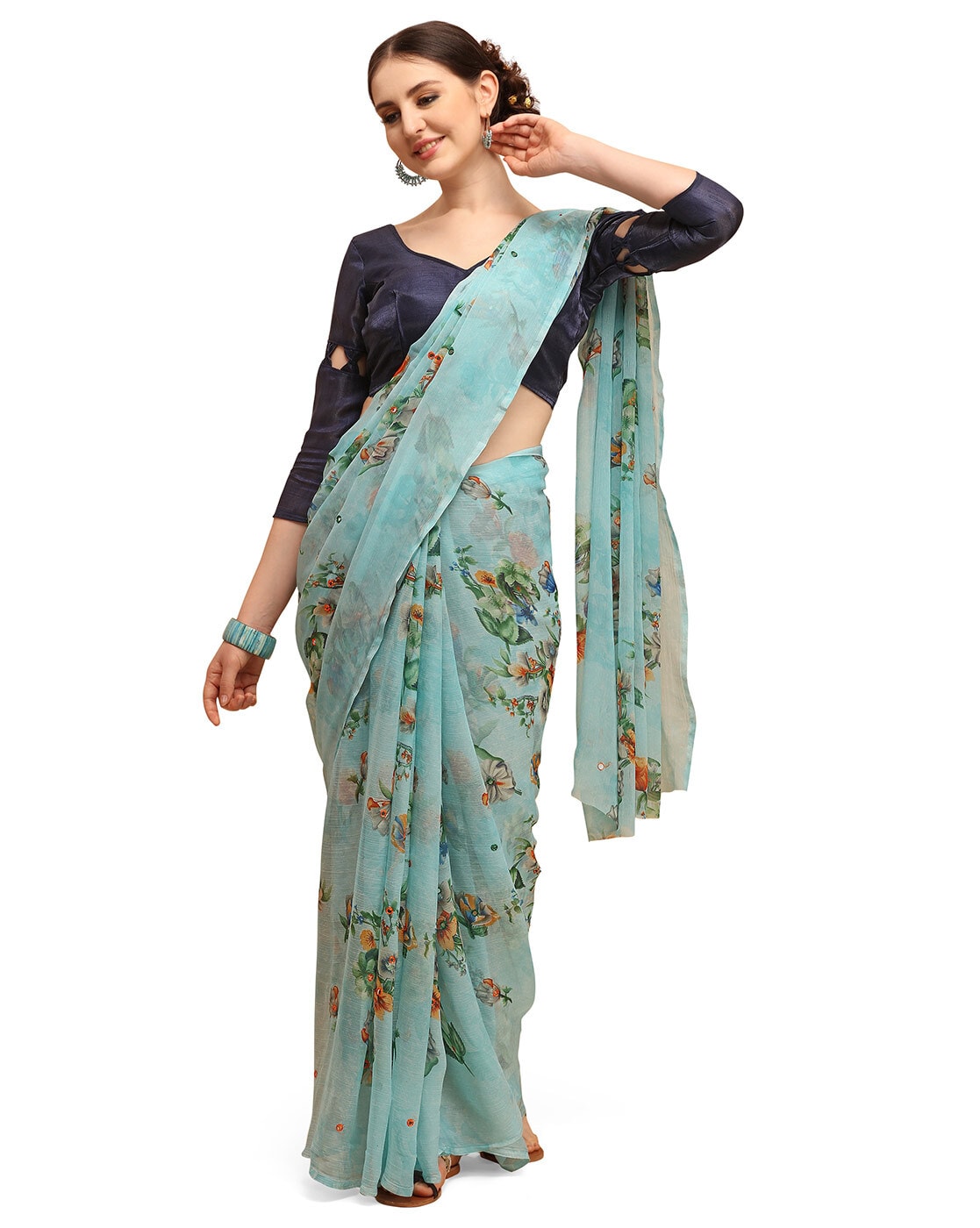 Buy Blue Sarees for Women by TIKHI IMLI Online