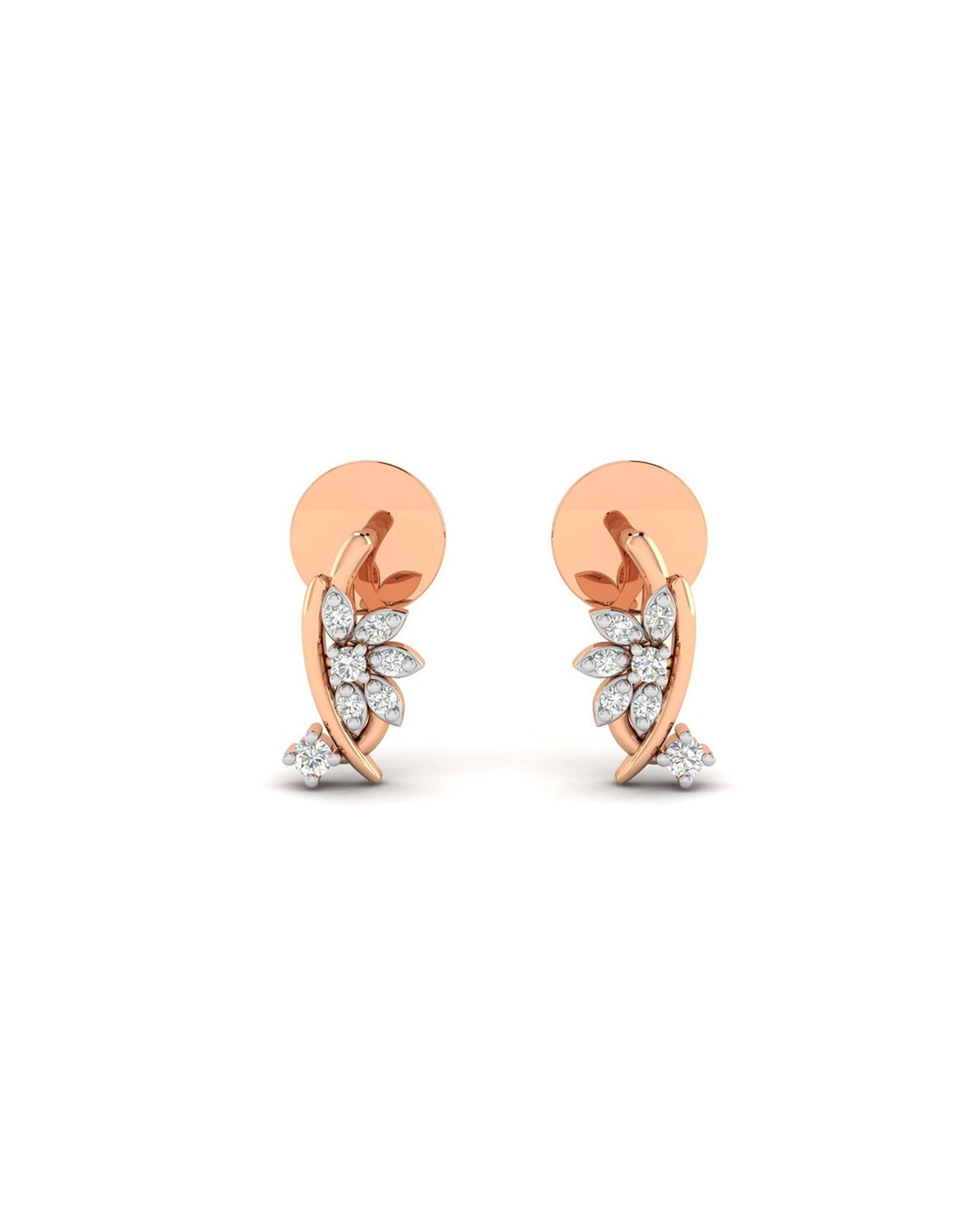 Buy Shimmery Clove Leaf Rose Gold Plated Mini Sterling Silver Stud Earrings  by Mannash™ Jewellery