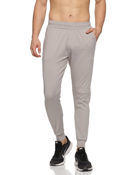 Mens grey fitted discount joggers