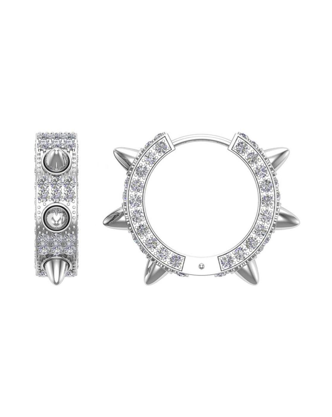 Details 76+ silver spike earrings super hot 3tdesign.edu.vn