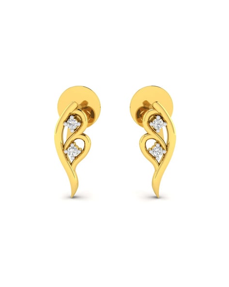 Buy SOHI Women's Textured Heart Stud Earrings - Gold | Shoppers Stop