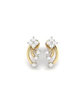avsar Yellow Gold Diamond Stud Earrings-picture-14