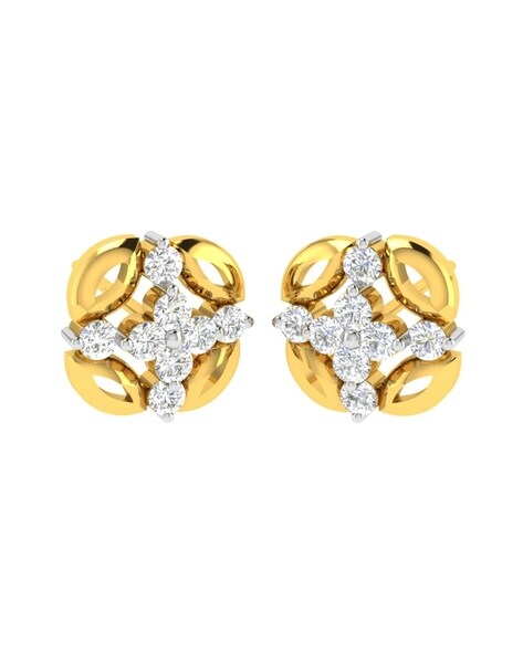 Round Brass Costume Jewelry American Diamond Stud Earrings at Rs 541/pair  in Mumbai