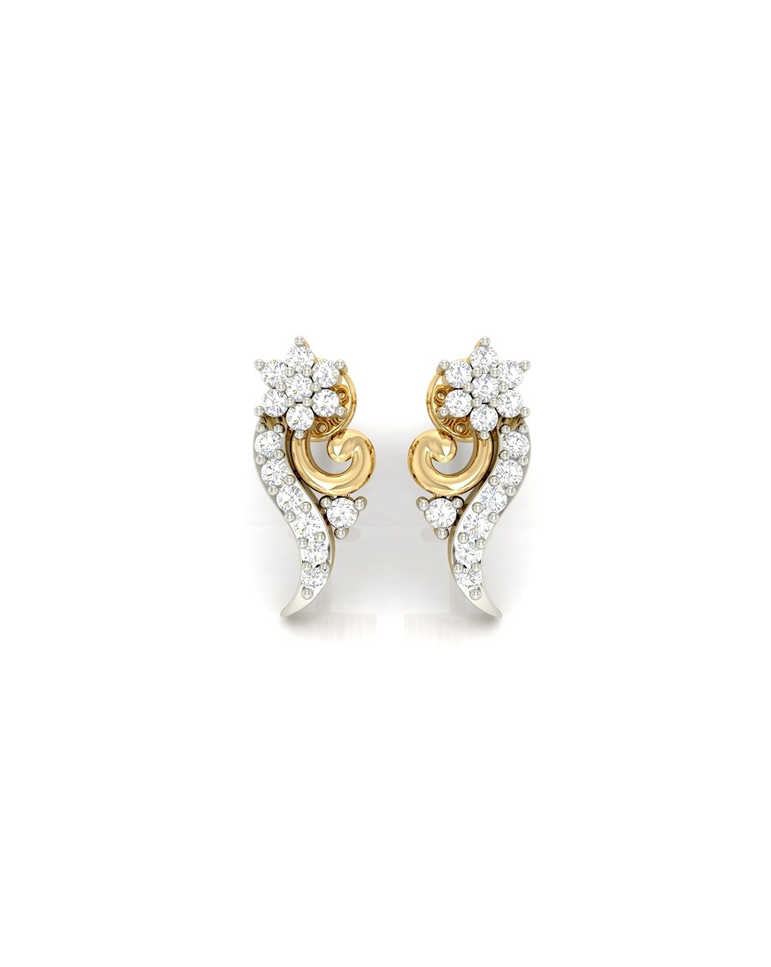 Buy Women's Alloy Stud Earrings in Gold and White | Stud Earrings For  Women- (ER-3081) — Karmaplace