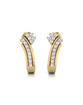 avsar Yellow Gold Diamond Stud Earrings-picture-11