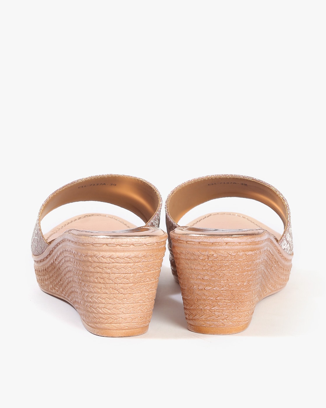 Buy Misto Women Rose Gold Embellished Wedge Heels Online at Best Prices in  India - JioMart.