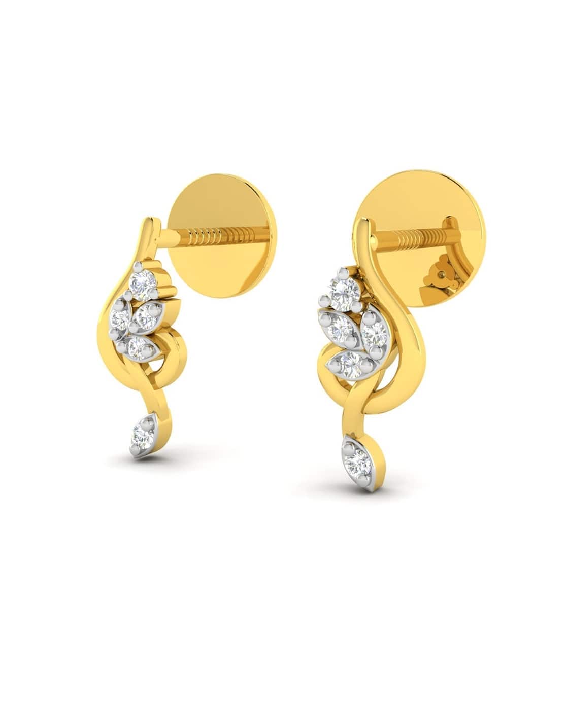 Diamond Pendant Earrings Designs Asmi Diamond Earrings Buy Yellow Gold  Earrings For Women By Avsar Online