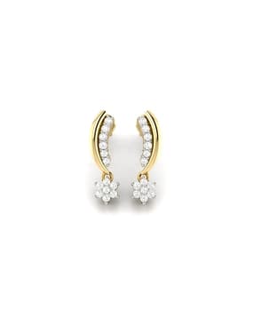 avsar Yellow Gold Diamond Stud Earrings-picture-14