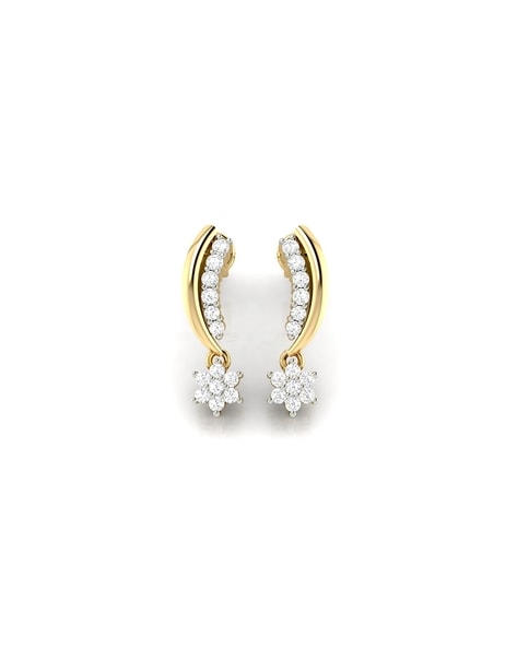 Manufacturer of 18kt yellow gold diamond bali earrings | Jewelxy - 234620