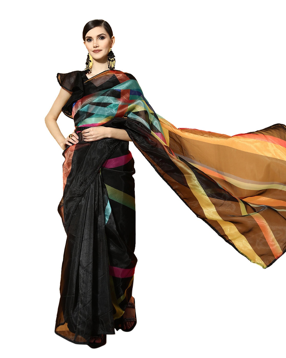 Buy Black Sarees for Women by TIKHI IMLI Online