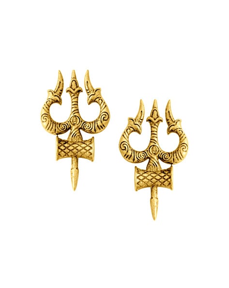 18k Gold Plated Sterling Silver Virgo Stud Earrings - Golden Virgo | NOVICA