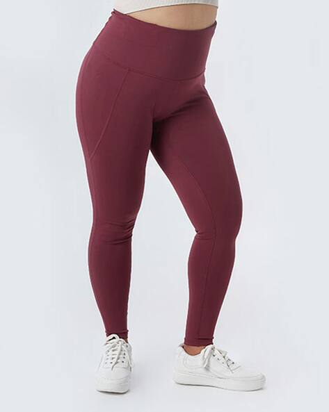 burgundy leggings with pockets