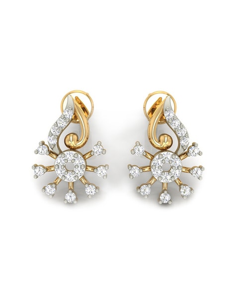 American diamond earrings in gold deals price