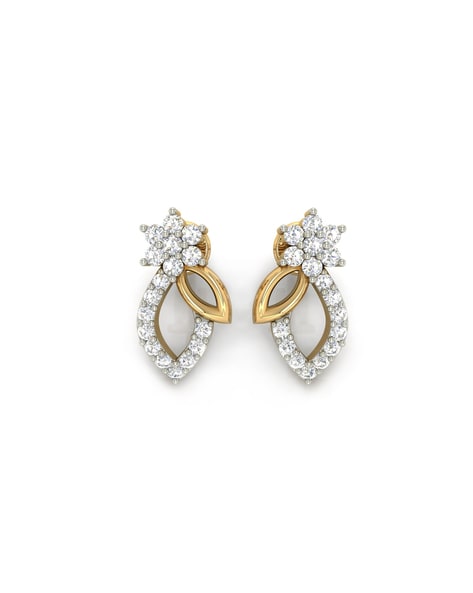 Buy Real Diamond Earrings Online  Real Diamond Earrings by Manubhai