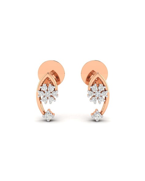 Buy Kisna Real Diamond Jewellery 14KT Rose Gold SI Diamond Earrings for  Women | Sienna at Amazon.in