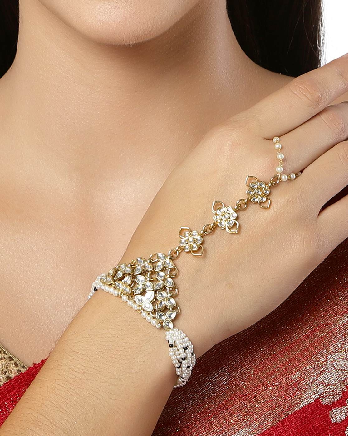 Elegant Gold 4 Piece Jewellery Set With Bangles & Designer Finger Ring For  Women - African Boutique