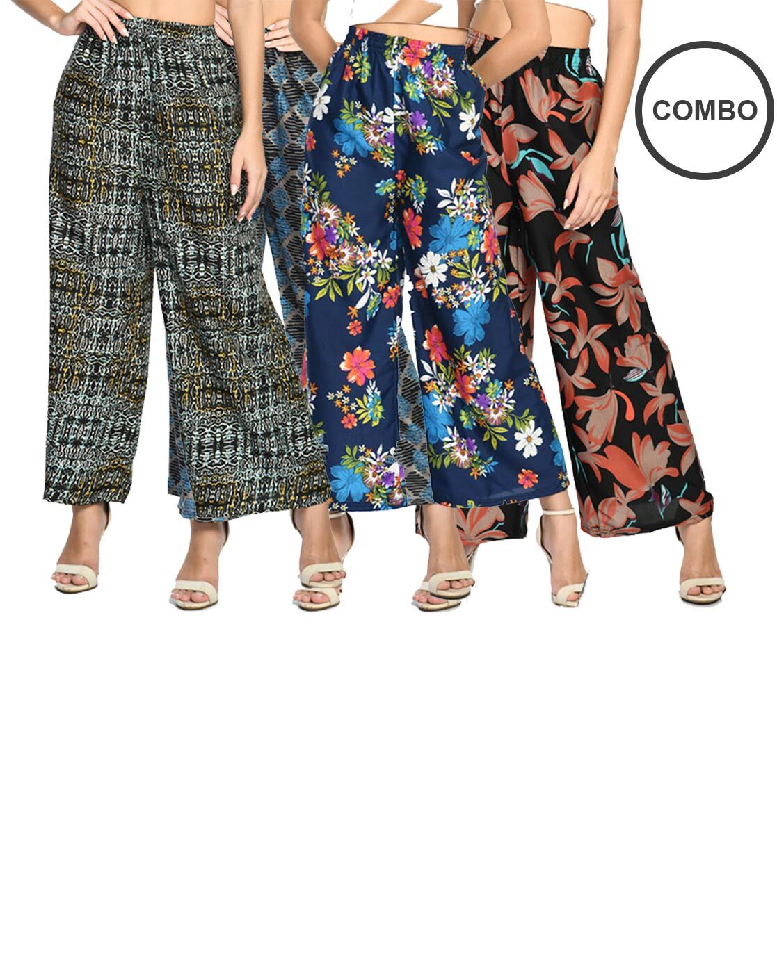 Buy online Pack Of 2 Printed Combo Palazzo from Skirts, tapered pants &  Palazzos for Women by Clora Creation for ₹1099 at 54% off | 2024  Limeroad.com
