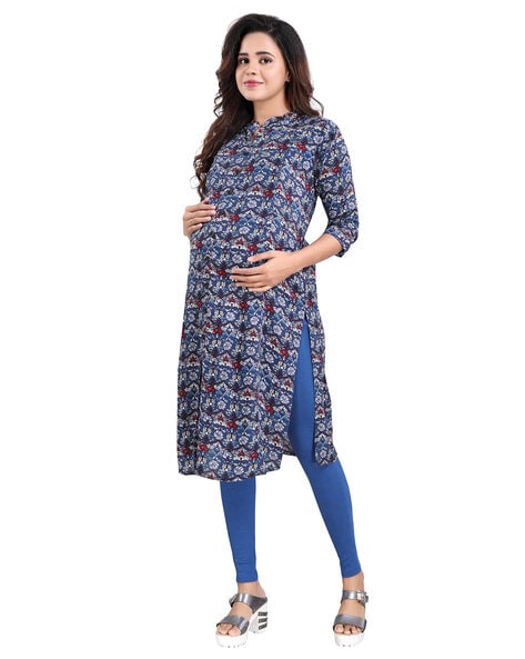 Maternity Feeding Dress Kurta Cee For Women Cotton Pregnancy Long Wear Full  Length Zip Fiding Anarkali