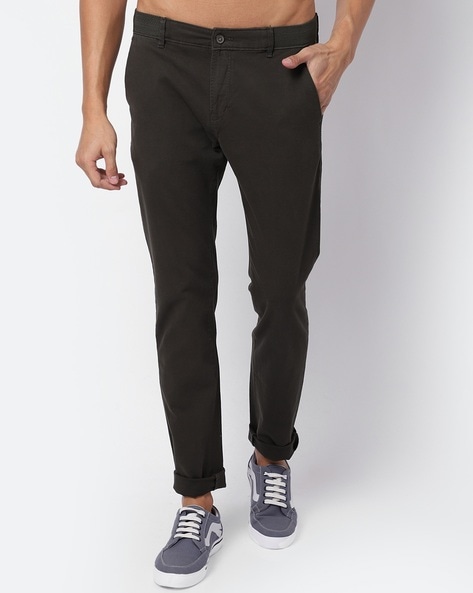 Buy Cantabil Brown Cotton Regular Fit Trousers for Mens Online @ Tata CLiQ