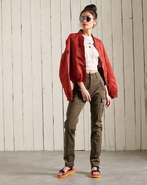 Superdry Ripstop Womens Cargo Trousers Verde Washed Khaki Gvk   Amazoncombe Fashion