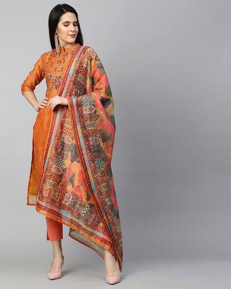 Buy Ochre Yellow Kurta Suit Sets for Women by Fashor Online | Ajio.com