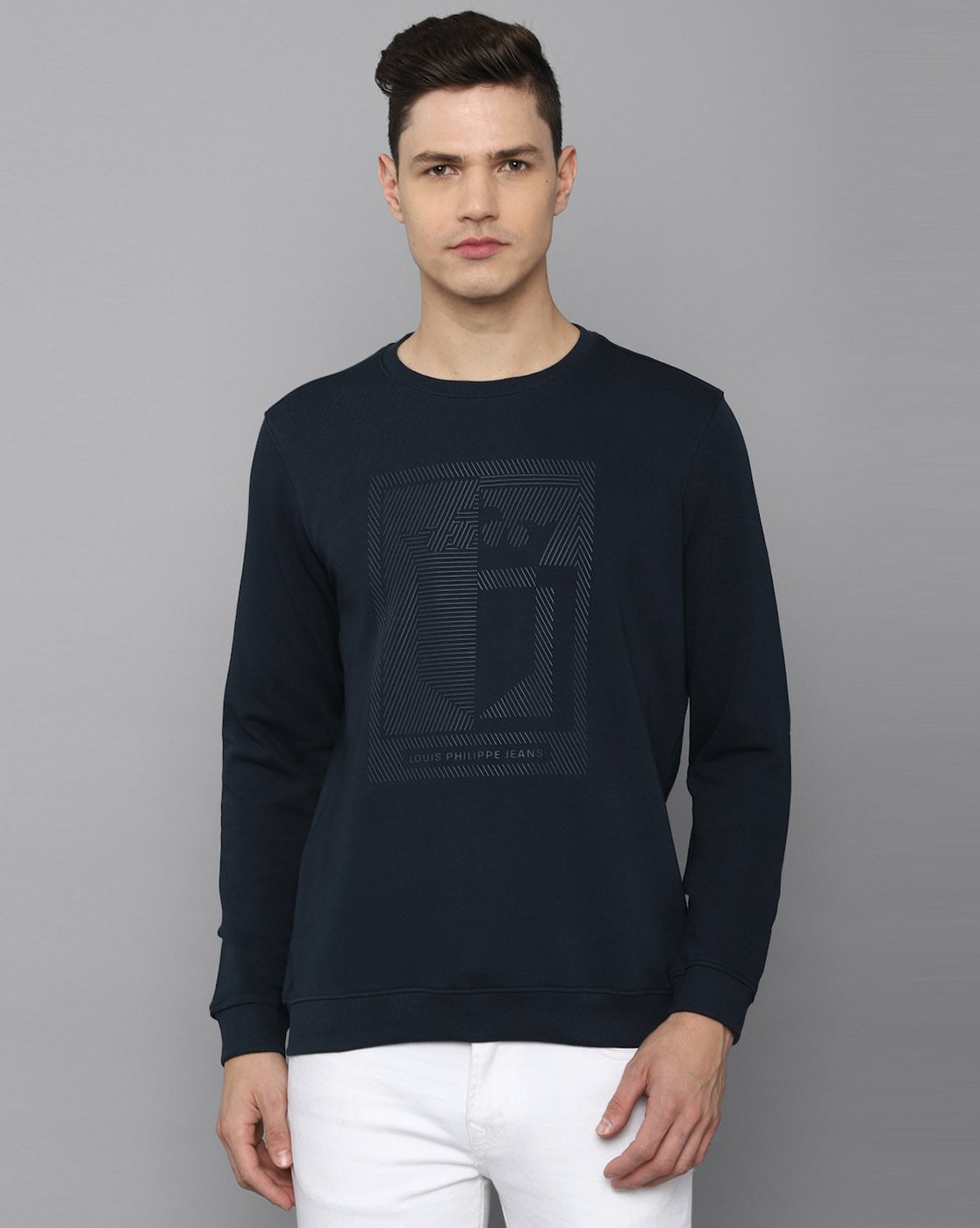 Buy Navy Blue Sweatshirt Hoodies for Men by LOUIS PHILIPPE