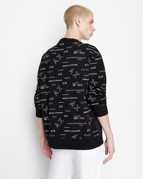 Armani all over print sweatshirt new arrivals