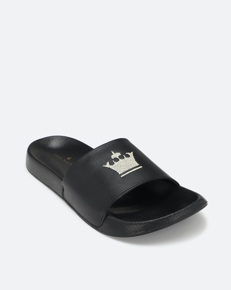 Buy Men's Black 4line Classy Flip Flops & Sliders Online in India