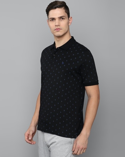 Louis Philippe Polo T-Shirts : Buy Louis Philippe Solid Black T