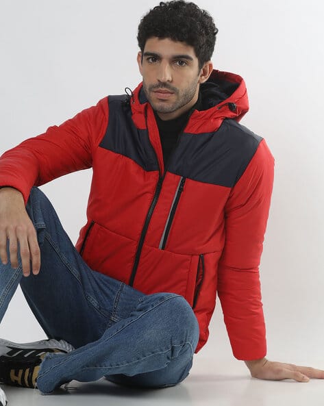 Colourblock Hooded Puffer Jacket