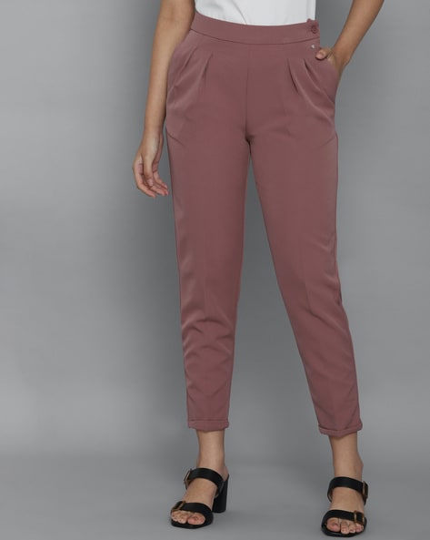 Buy ALLEN SOLLY Womens 2 Pocket Slub Pleated Front Pants | Shoppers Stop