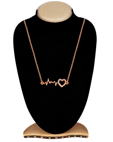 Rose gold deals heartbeat necklace