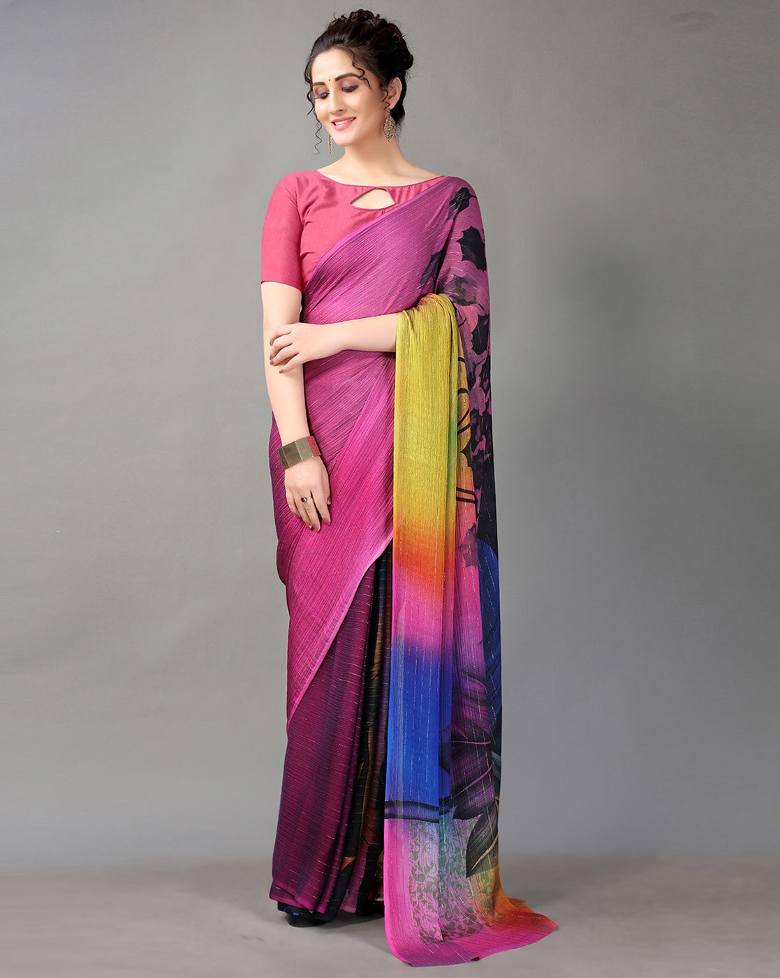 Multicolour Georgette Saree | Leemboodi