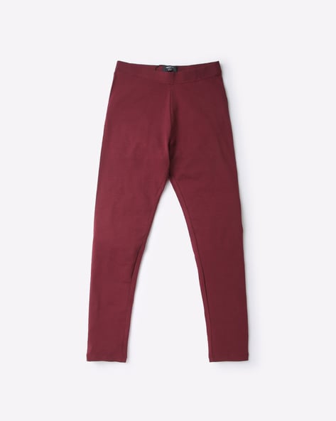 Girls burgundy clearance leggings