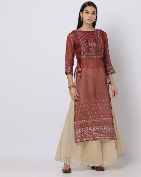 Indian Best Black And Red Boat Neck Long Kurti For Ladies 2020 | Kurti  designs, Indian dresses, Kurti