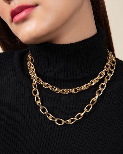 Gold Chunky Chain Costume Necklace | Bling Necklace Costume Accessory