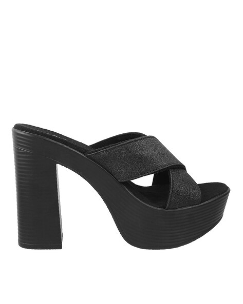 Mochi black sale wedges heels