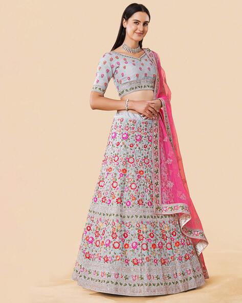 Buy Golden Pink Indo Western Lehenga Choli In USA, UK, Canada, Australia,  Newzeland online