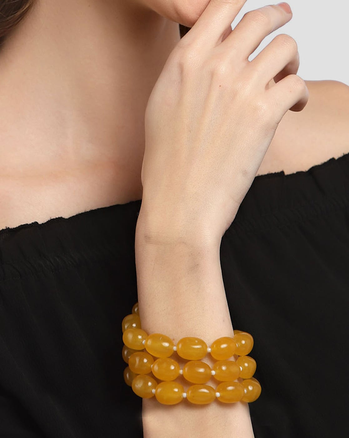 Buy eshoppee Yellow Jade Bracelet with guru Bead Online at Low Prices in  India  Amazonin