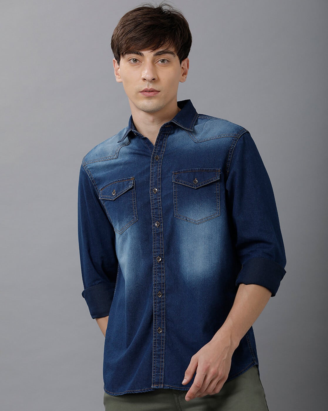 Buy Green Shirts for Men by Temple Of Denim Online | Ajio.com