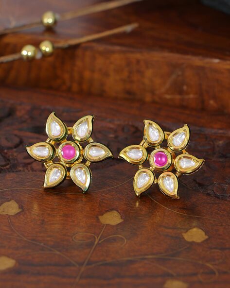 Minimalist Glam Gold Floral Drop Earrings