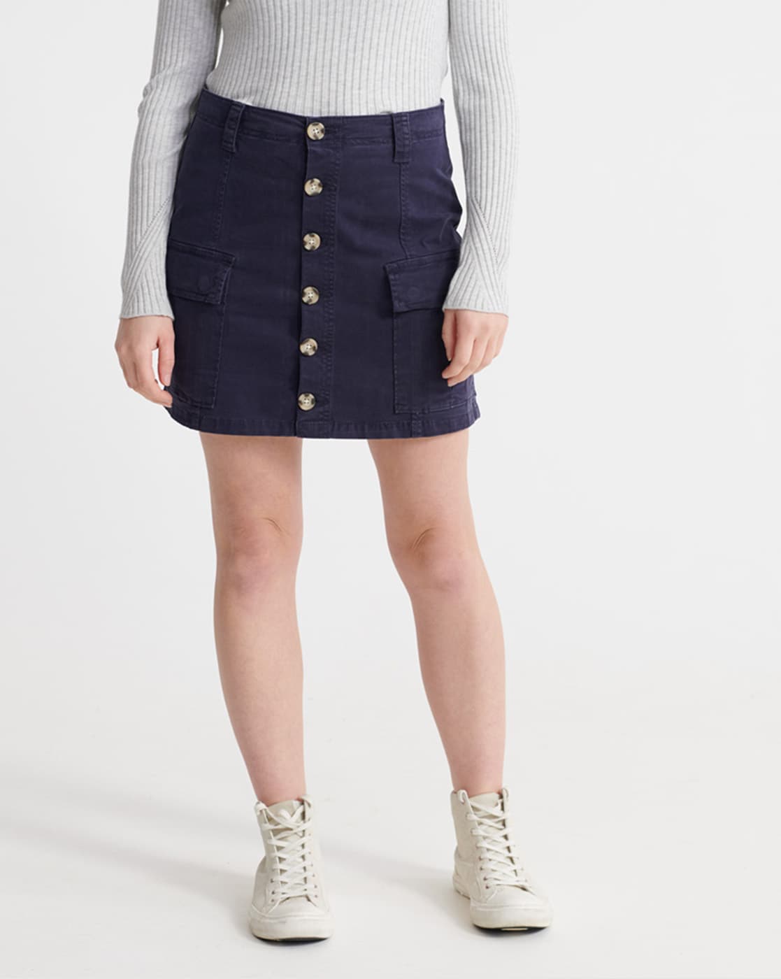 monki button up midi skirt