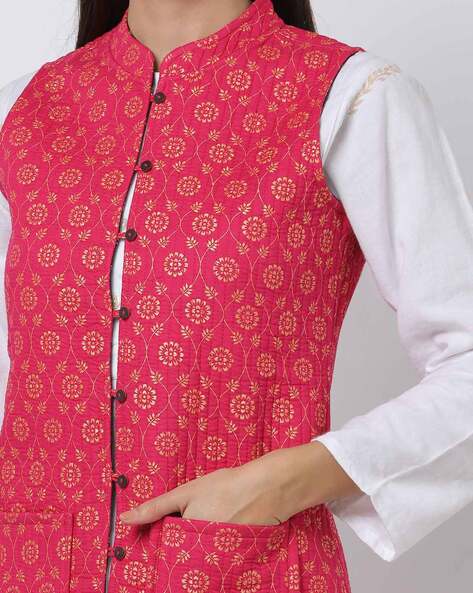 Buy Yellow Chikankari Nehru Jacket | Tistabene - Tistabene