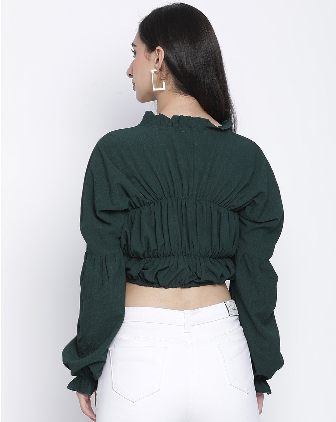 Buy online Women's Crop Round Neck Top from western wear for Women by  Oxolloxo for ₹600 at 66% off