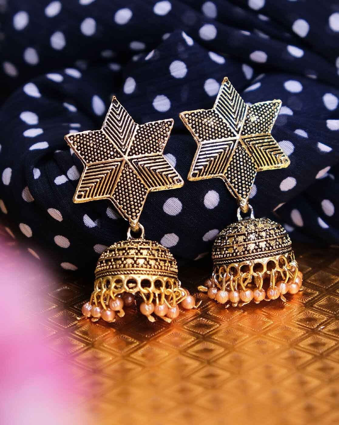 Large Gold Jhumka Earrings Designs Bridal Gold Jhumka - Etsy